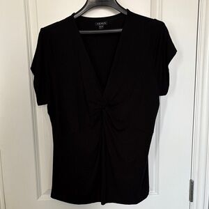 VENUS Black Twist-Front Women's Blouse NWOT